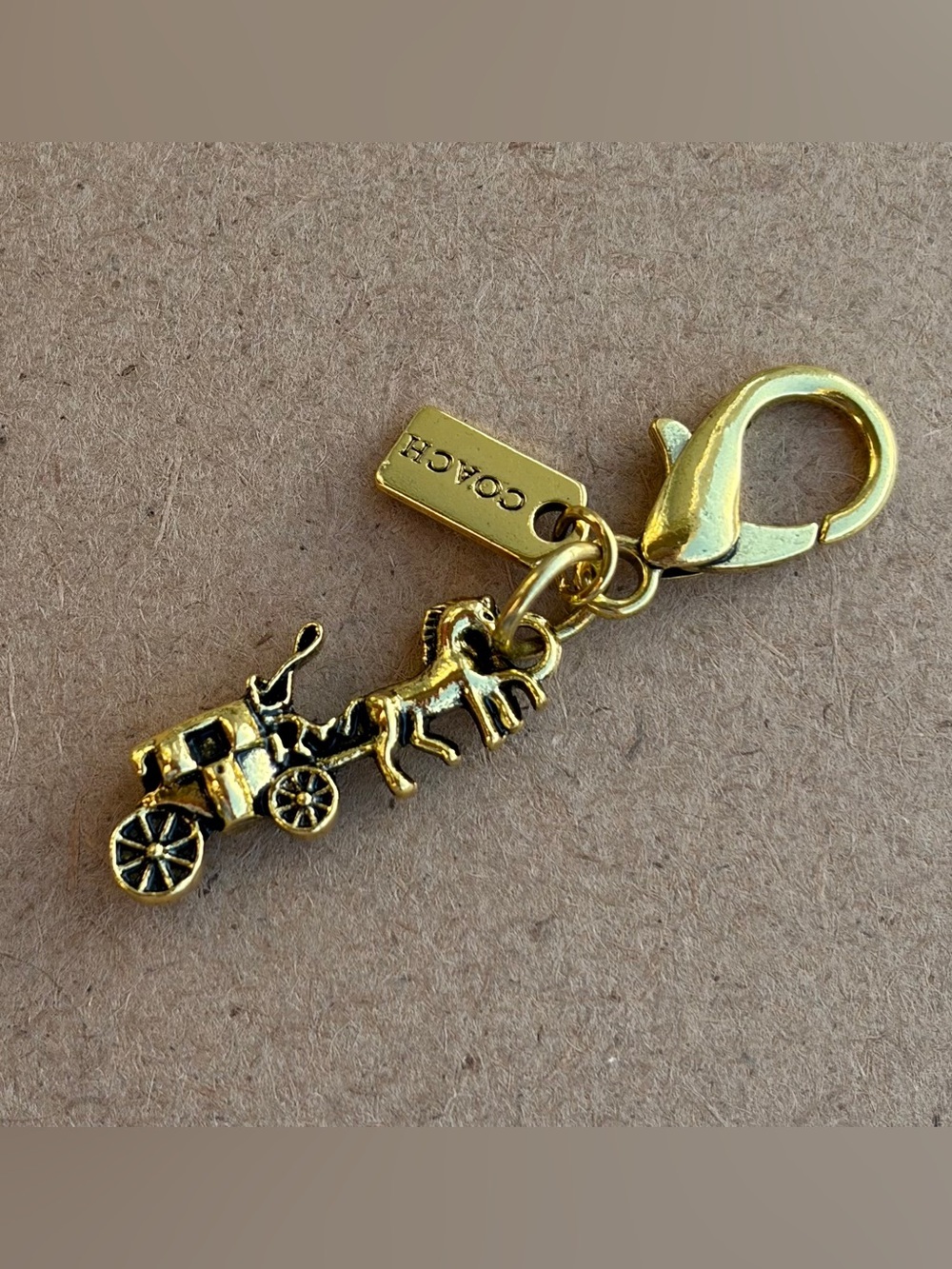 Gold Horse & Carriage Bag Charm